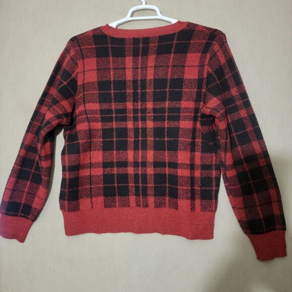 Red Plaid Ugly CHRISTMAS Sweater Merry And Bright Size XL Mistletoe Soft Warm - Picture 2 of 8